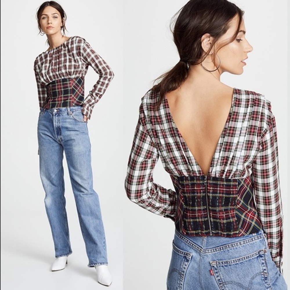 Petersyn brand reversible plaid top